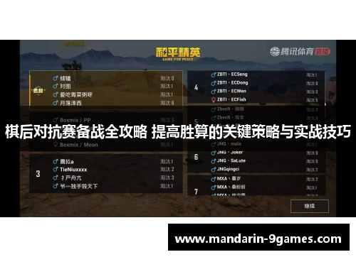 棋后对抗赛备战全攻略 提高胜算的关键策略与实战技巧