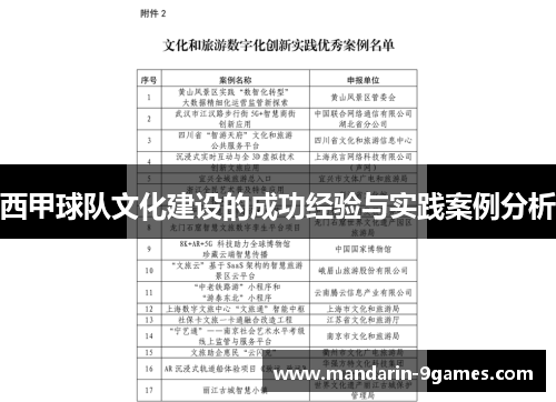 西甲球队文化建设的成功经验与实践案例分析